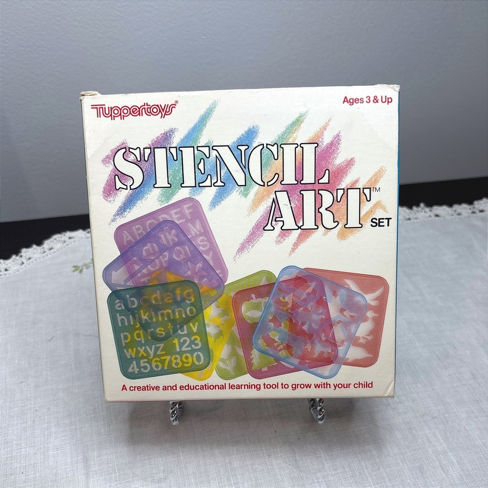 Vintage Tupperware TupperToys Stencil Art Set 8 Pieces